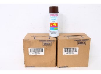 Lot Of 12 WEEKEND Brand Interior/exterior Spray Paint - Chocolate Brown #353 - New Old Stock