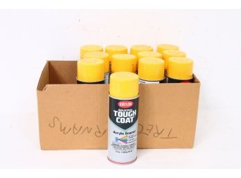 Lot Of 12 KRYLON Acrylic Enamel Industrial Tough Coat - Osha Yellow Color #1310 - New Old Stock