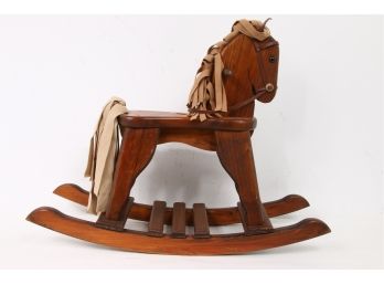 Large Vintage Wooden Rocking Horse Toy