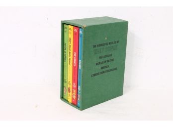 Vintage 1965 Box Set Of 4 Books By Golden Press - The Wonderful Worlds Of Walt Disney