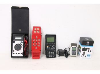 Vintage Electronics Lot Incl Merlin Phone Game, Zoom H2 Recorder, TI85 Calculator , Multimeter