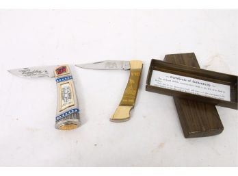 Pair Of Commemorative Knives - The Battle Of Fredericksburg & WWII