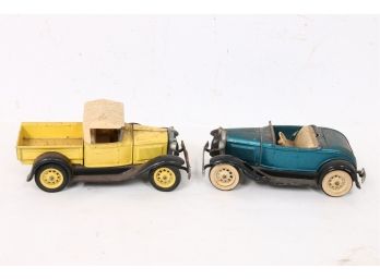 Pair Of Vintage Hubley Metal Car Toys