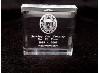 USS Newport News SSN 750 Serving Our Country For 20 Years 1989-2009 Desk Ornament/paperweight