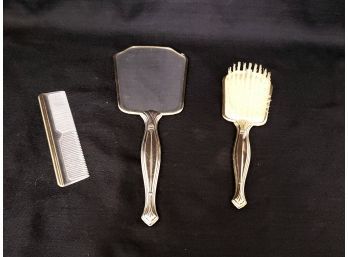 Vintage Vanity Mirror Brush And Comb Set