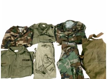 Lot Of Military Army Shirts,pants, Field Bag
