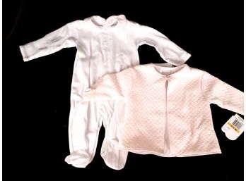 Kissy Kissy 2 Piece Set Includes Long-sleeved Footed/hand Fold Onsie With Sweater 0-3 Months New With Tag