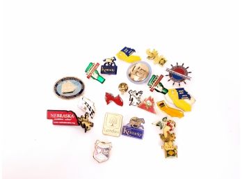 Mixed Pin Lot Including Many State Souvenir Pins