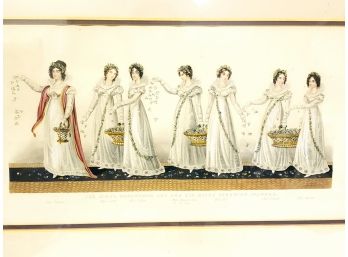 Early Hand Colored Engraving,  Coronation Of King George IV King's Herb Woman And Six Maids