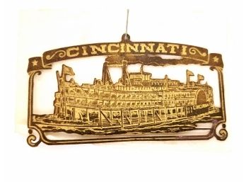 Vintage Metal Cincinnati Riverboat Ornament