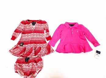 Ralph Lauren Baby Dress With Bloomers Set 12 Months And Ralph Lauren Shirt 12 Months New With Tags