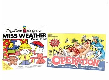 Both New Sealed  Miss Weather Colorforms Toy And Operation Game