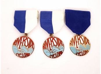 3 Riverside Cyclone Roller-Coaster Medals
