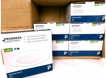 6 New In Box Progress Lighting LED 7' Recessed Lights