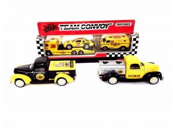Lot Of 2 Diecast Vintage Style Ford Pennzoil Trucks And Matchbox 1992 Limited Edition Cars New In Box