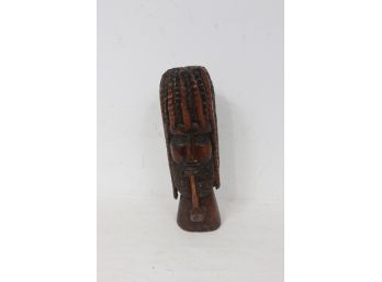Large Hand Carved African Wood Head Statue