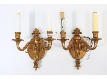Vintage Brass Wall Light Sconces Made In Spain