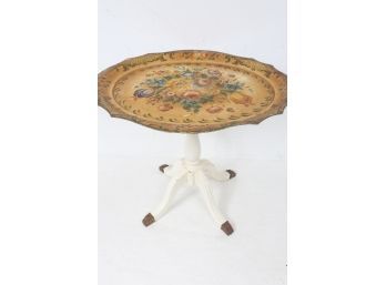 Vintage / Antique Tole Tray Claw Foot Table