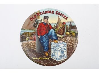 Early 1900's Old Reliable Coffee Advertising Pocket Mirror
