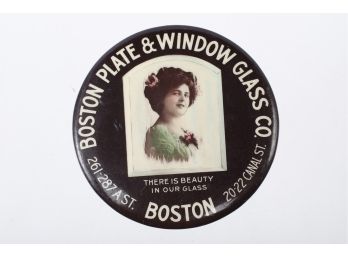 Early 1900's Boston Plate & Window Glass Co. Advertising Mirror