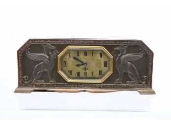 Early 1900's Lux Clock Manufacturing Griffins Mantel Clock