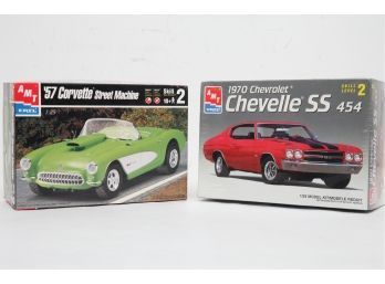 AMT 57 Corvette Street Machine (open Box) & 1970 Chevy Chevrolet Chevelle SS 454 (Sealed) Model Cars