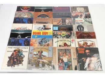 Lot Of 24 LP Records - Including Pure Prairie League, Lynrd Skynrd, Hank Williams Jr., And Others