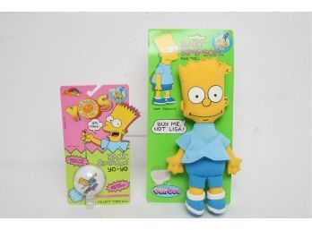 Vintage Bart Simpson Rag Doll & Bart Simpson Yo-Yo ~ New In Original Packaging
