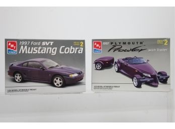 AMT 1997 Plymouth Prowler & 1997 Ford SVT Mustang Cobra Model Cars ~ New/Sealed
