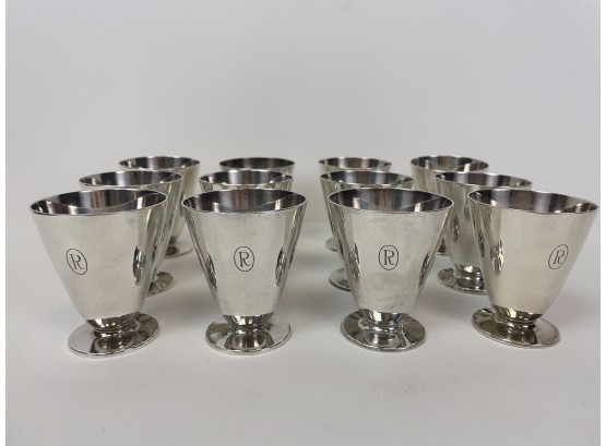 Set Of 12 Art Deco Sterling Silver Tiffany & Co Cocktail Cups