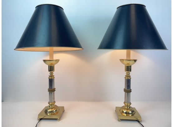 Two 29' Brass Lamps