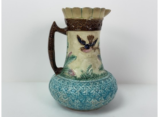 Tall Antique Majolica Pitcher