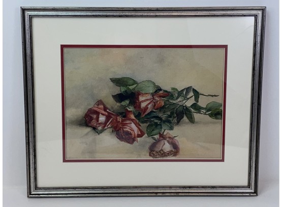 Framed Watercolor, Roses