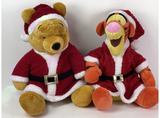2 Winnie The Pooh And Tigger Christmas Disney Store Plushies