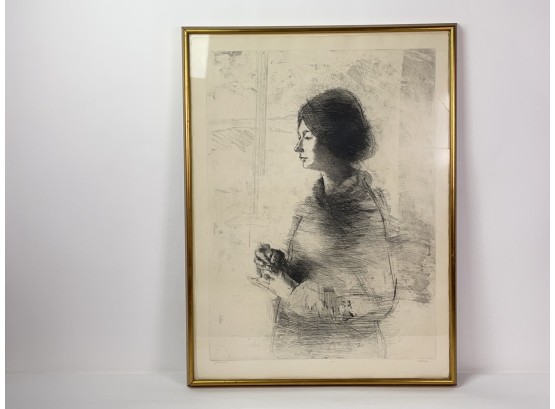 Etching Artist Proof Of Young Girl 1978 By William Patterson