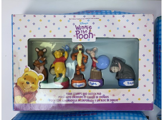4 Sets Of Winnie The Pooh Stamps And Sketchpad