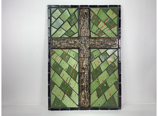 Large Ceramic Tile Cross Composition By Woodbury Artist Dan Rossiter