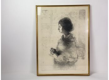 Etching Artist Proof Of Young Girl 1978 By William Patterson