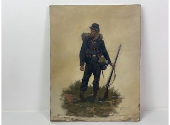 Oil On Canvas Soldier By Jim Lancia