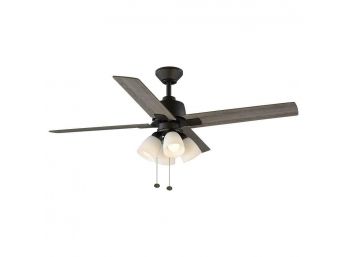 Malone 54 In. LED Oil-Rubbed Bronze Ceiling Fan With Light Kit By Hampton Bay