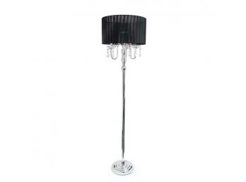 Elegant Designs Trendy Romantic Sheer Shade Floor Lamp LF1002-BLK