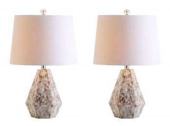 Isabella 21' Seashell LED Table Lamp, Natural Ivory (Set Of 2)
