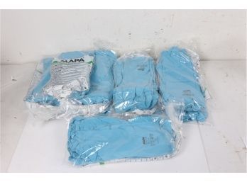 10 Bags Of 10 Pairs MAPA Optinit 472 Nitrile Glove, Chemical Resistant, 12' Length, Size 9, Blue 100 Pairs