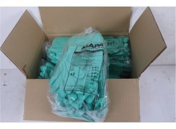 6 Dozen Pairs MAPA Professional StanSolv AF-18 Gloves, Flat Cuff, Flocked Lined, Size 9 Green (12 BAG/BOX)