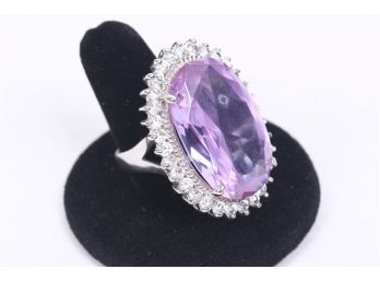 High Quality Heavy Large  Purple Stone Ladies Ring Size 8