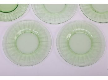 8pc Green Glass Dessert Plates