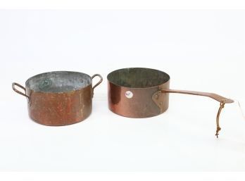 Pair Of Vintage Copper Pots