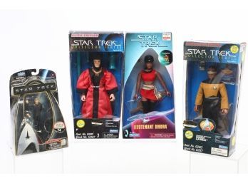 Collection Of 4 Assorted Star Trek Collectible Figures W/ Signed Q