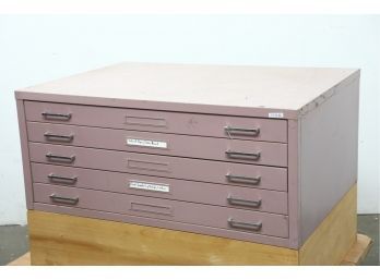 5 Drawer Purple Flat File Filing Cabinet