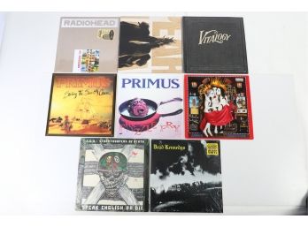 8pc Assorted Rock Records Lot Radiohead, Primus, Etc.